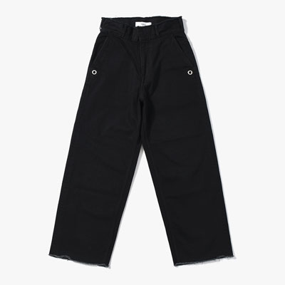 DENIM SLACKS -BLACK-