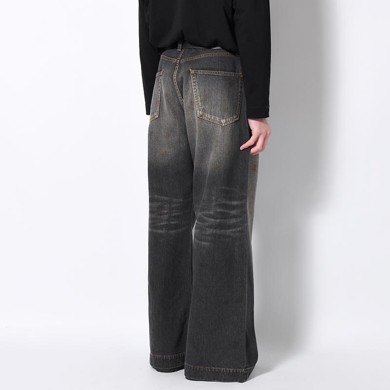 AGE FADED DENIM PANTS -BLACK2-