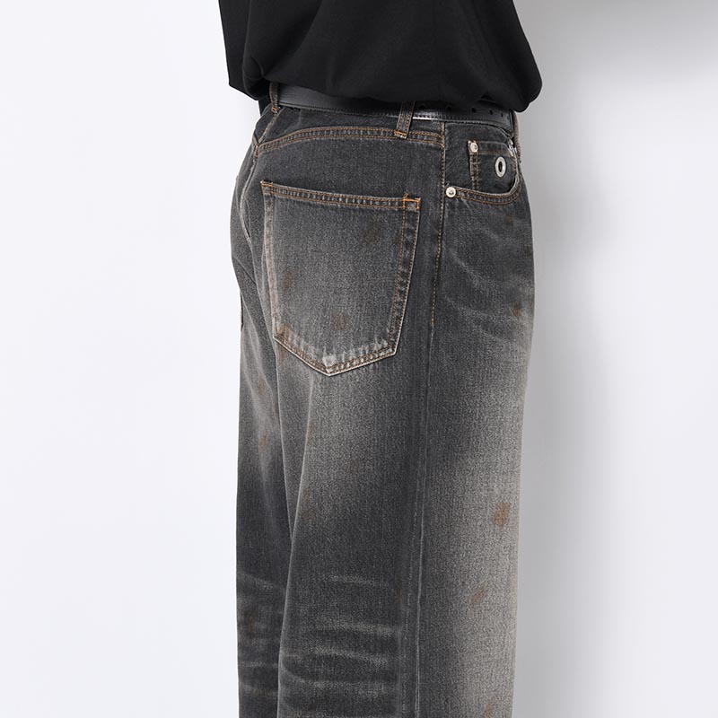 AGE FADED DENIM PANTS -BLACK2-