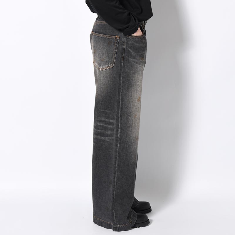 AGE FADED DENIM PANTS -BLACK2-