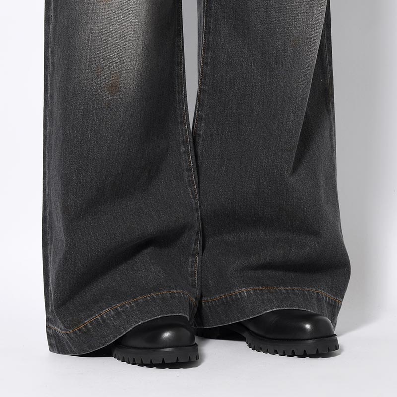 AGE FADED DENIM PANTS -BLACK2-