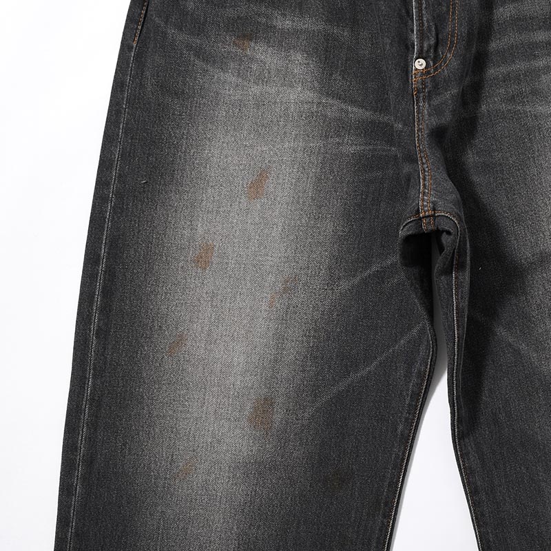 AGE FADED DENIM PANTS -BLACK2-