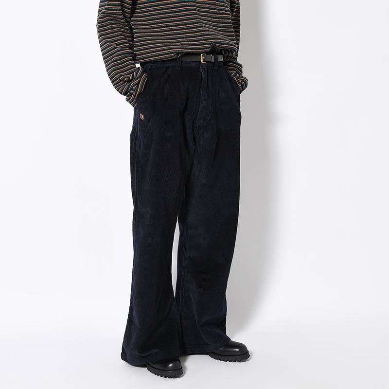 FLARE CORDUROY PANTS -NAVY-