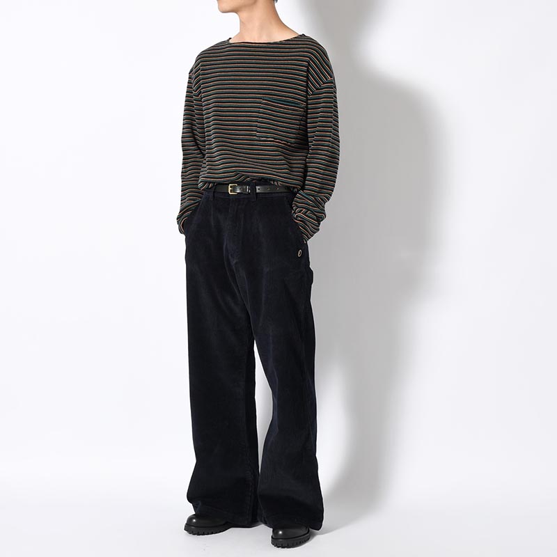 FLARE CORDUROY PANTS -NAVY-