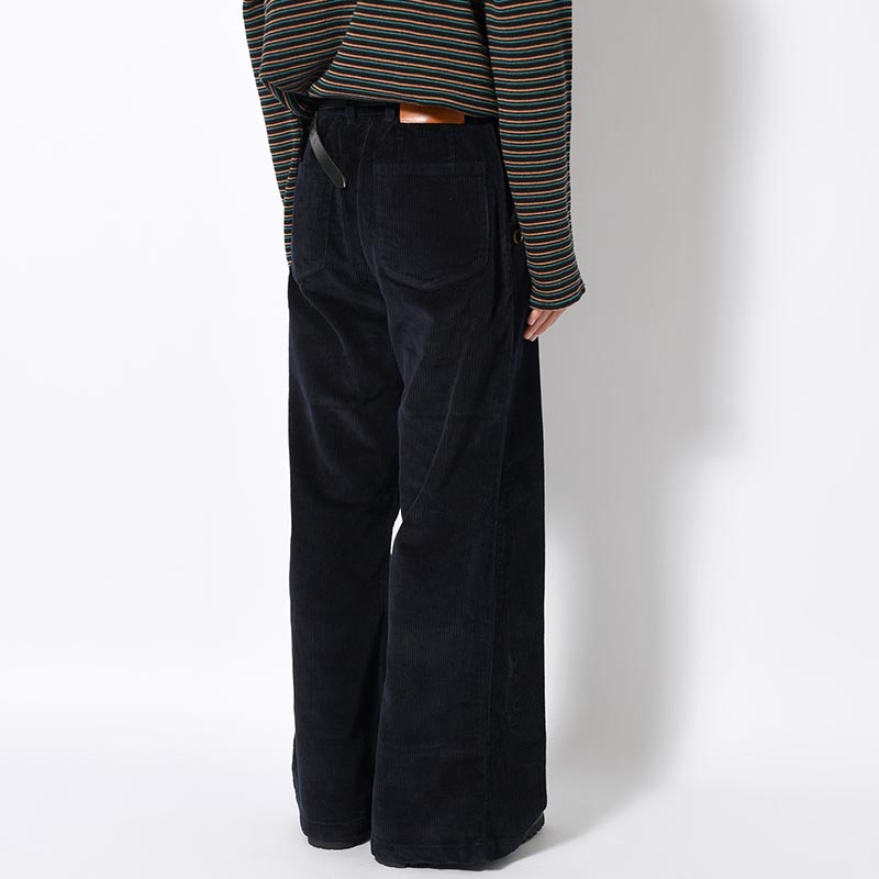 FLARE CORDUROY PANTS -NAVY-