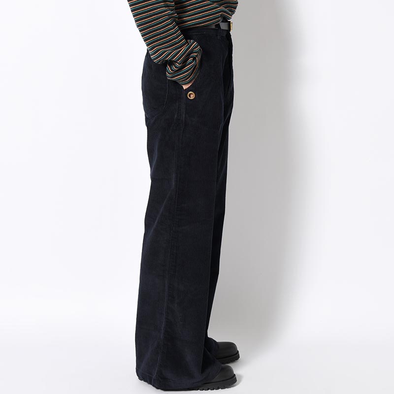 FLARE CORDUROY PANTS -NAVY-