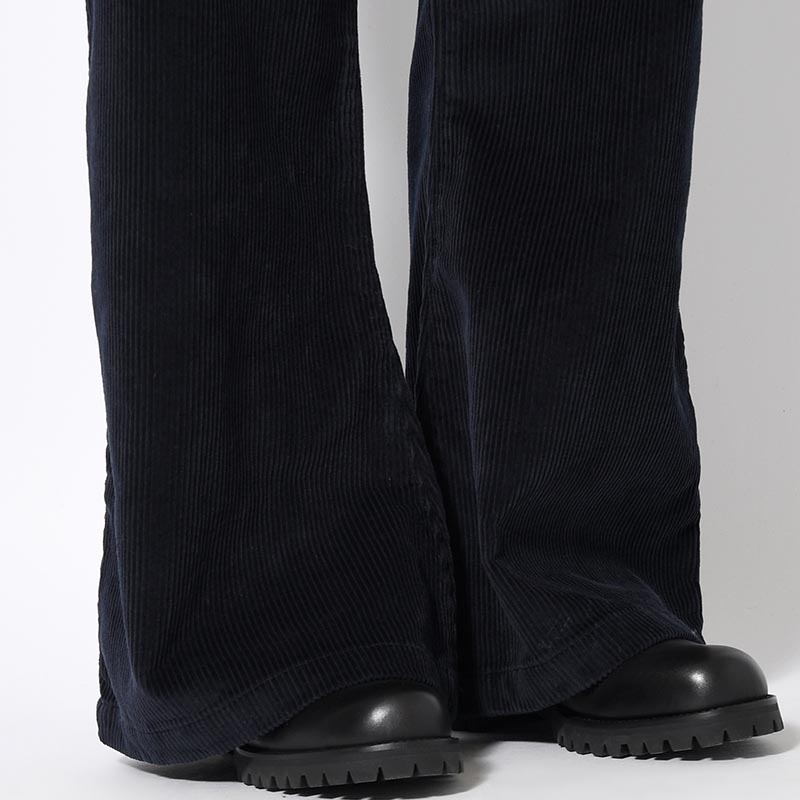 FLARE CORDUROY PANTS -NAVY-