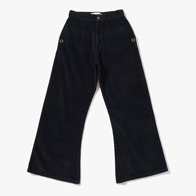 FLARE CORDUROY PANTS -NAVY-