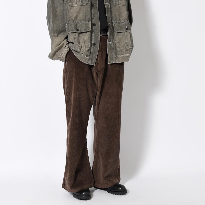 FLARE CORDUROY PANTS -DARK BROWN-