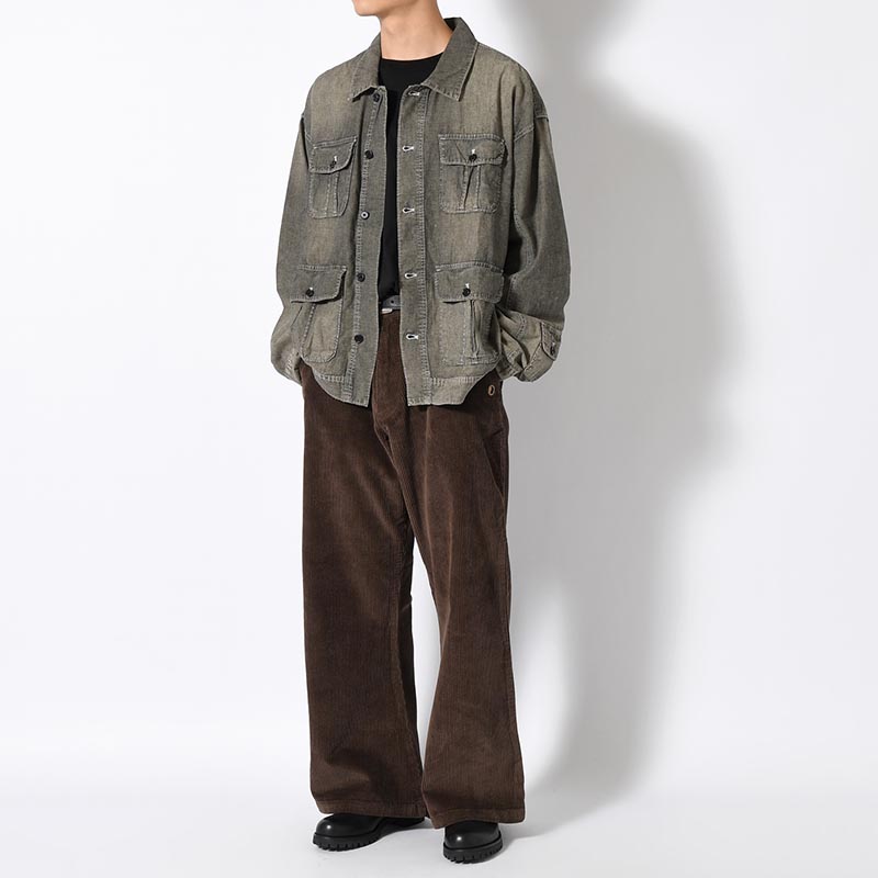 FLARE CORDUROY PANTS -DARK BROWN-