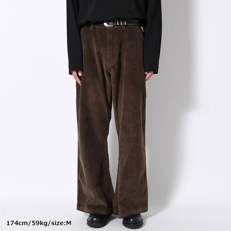 FLARE CORDUROY PANTS -DARK BROWN-