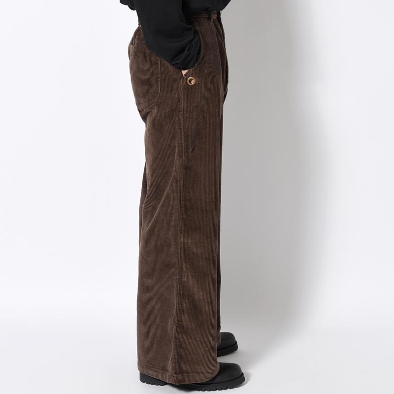 FLARE CORDUROY PANTS -DARK BROWN-