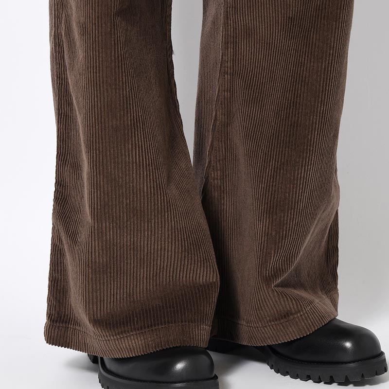 FLARE CORDUROY PANTS -DARK BROWN-