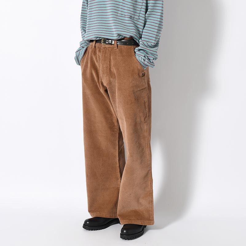 FLARE CORDUROY PANTS -BROWN-