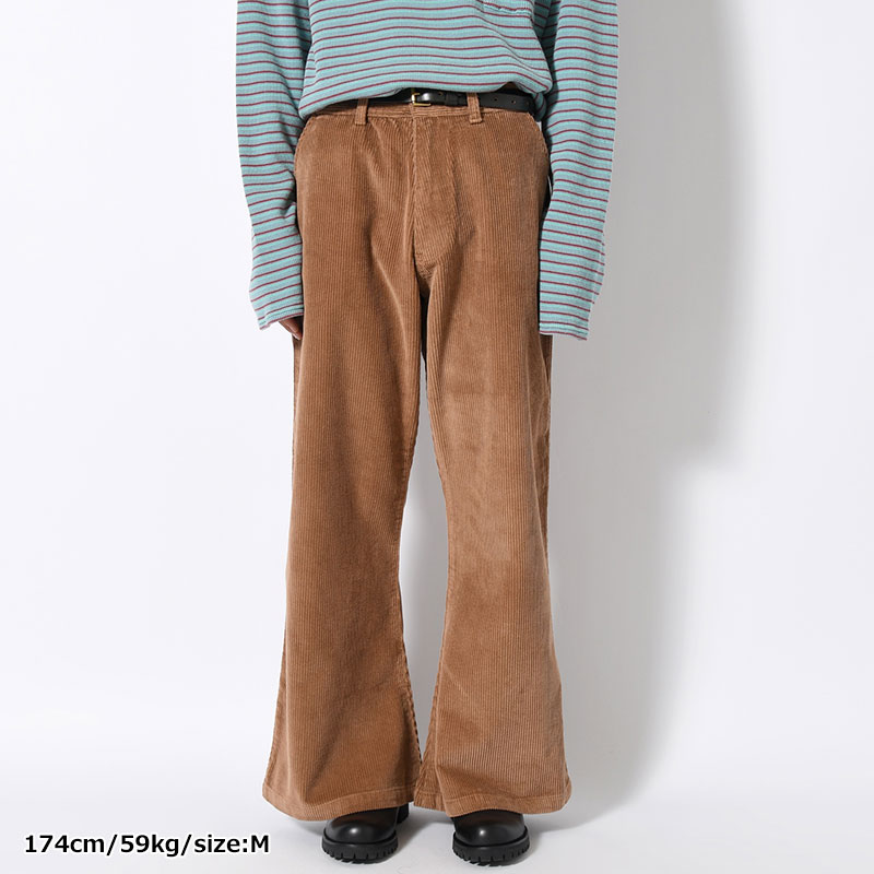 FLARE CORDUROY PANTS -BROWN-