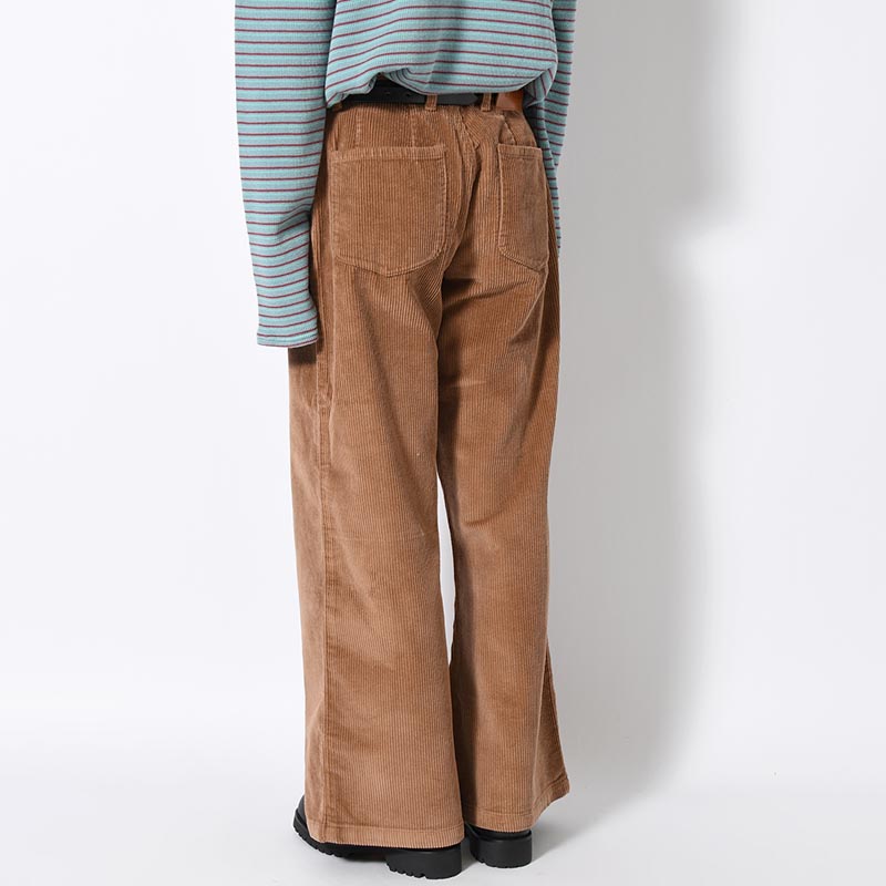 FLARE CORDUROY PANTS -BROWN-