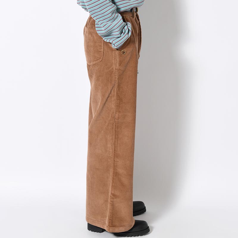 FLARE CORDUROY PANTS -BROWN-