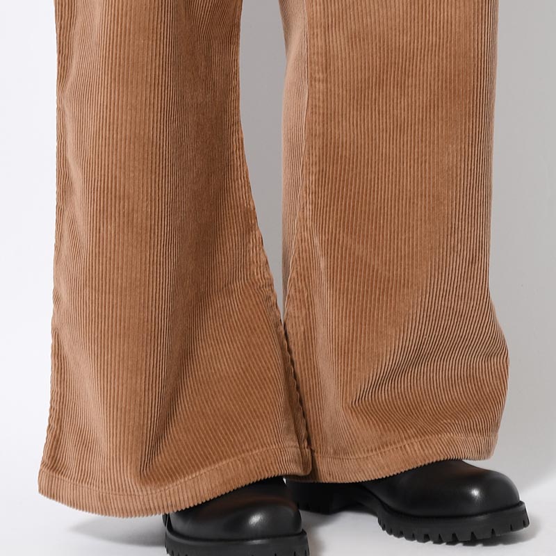 FLARE CORDUROY PANTS -BROWN-