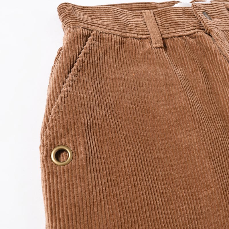 FLARE CORDUROY PANTS -BROWN-