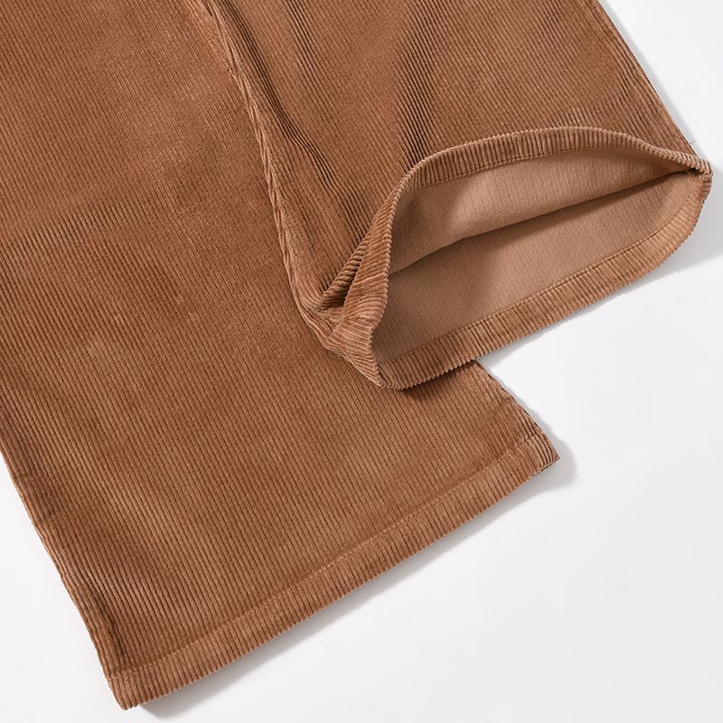 FLARE CORDUROY PANTS -BROWN-