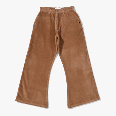 FLARE CORDUROY PANTS -BROWN-