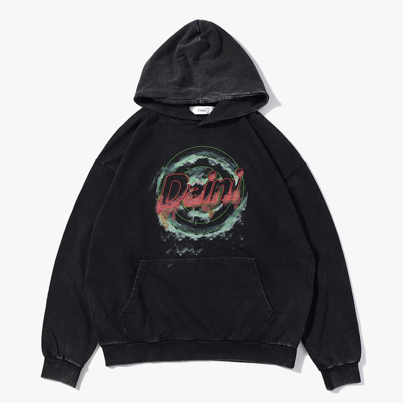 LOGO HOOD SWEAT -BLACK-