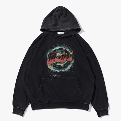 LOGO HOOD SWEAT -BLACK-