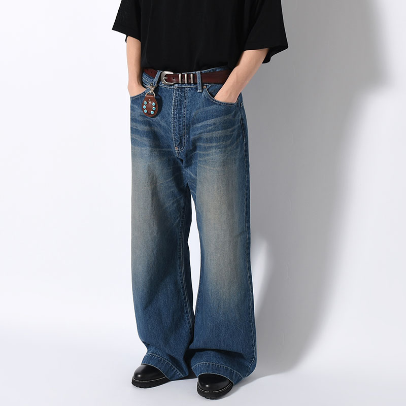 FADED DENIM PANTS -INDIGO-