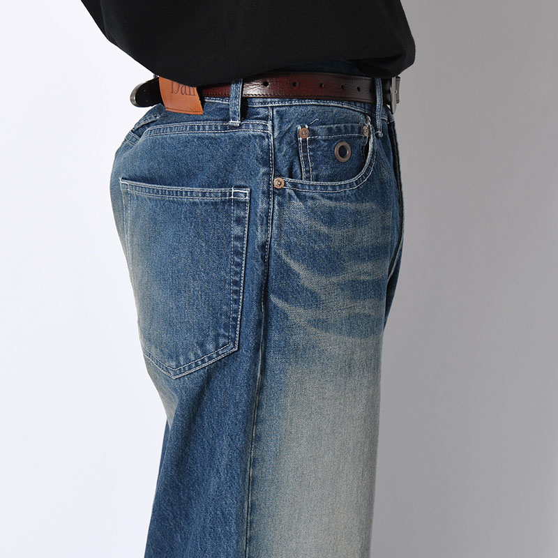 FADED DENIM PANTS -INDIGO-