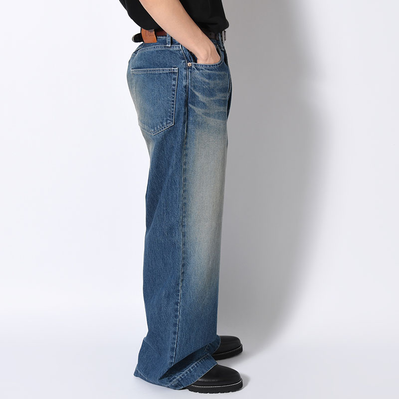 FADED DENIM PANTS -INDIGO-