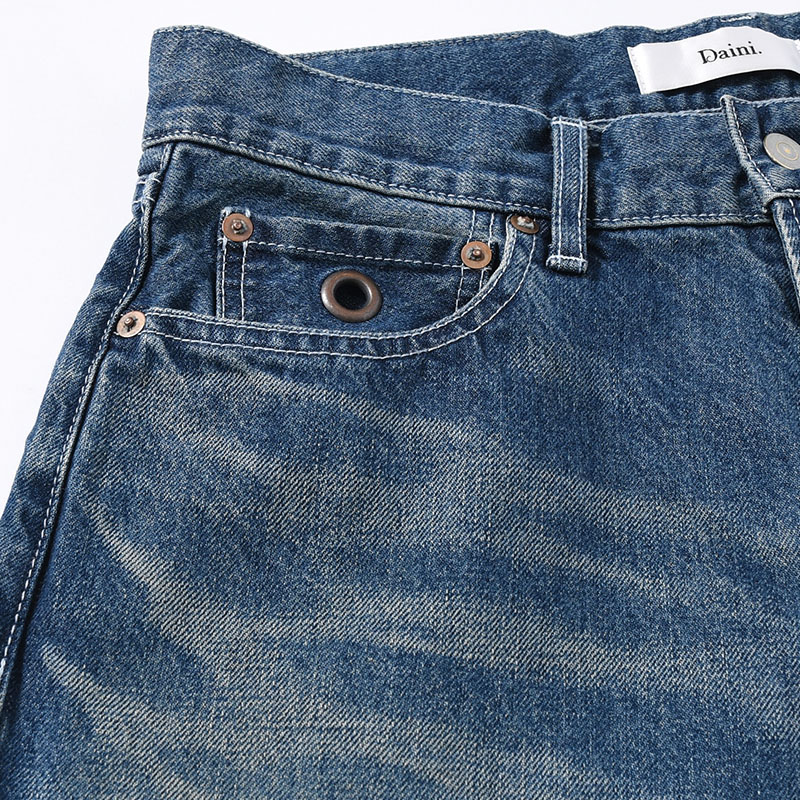 FADED DENIM PANTS -INDIGO-