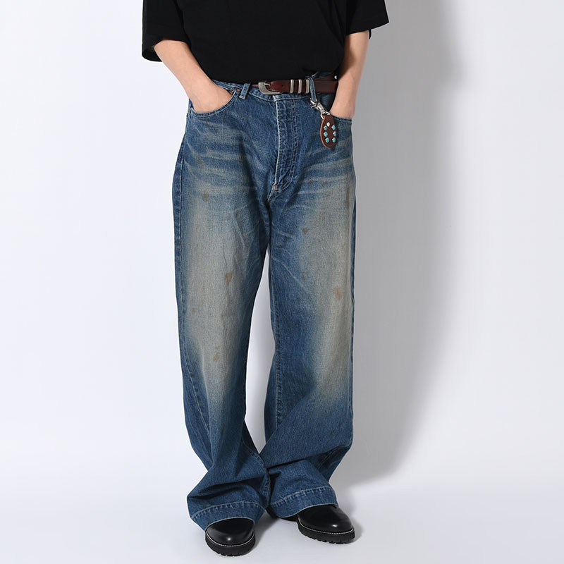 AGE FADED DENIM PANTS -INDIGO-