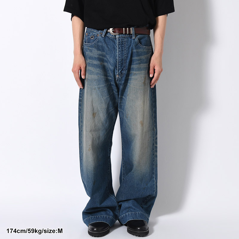 AGE FADED DENIM PANTS -INDIGO-