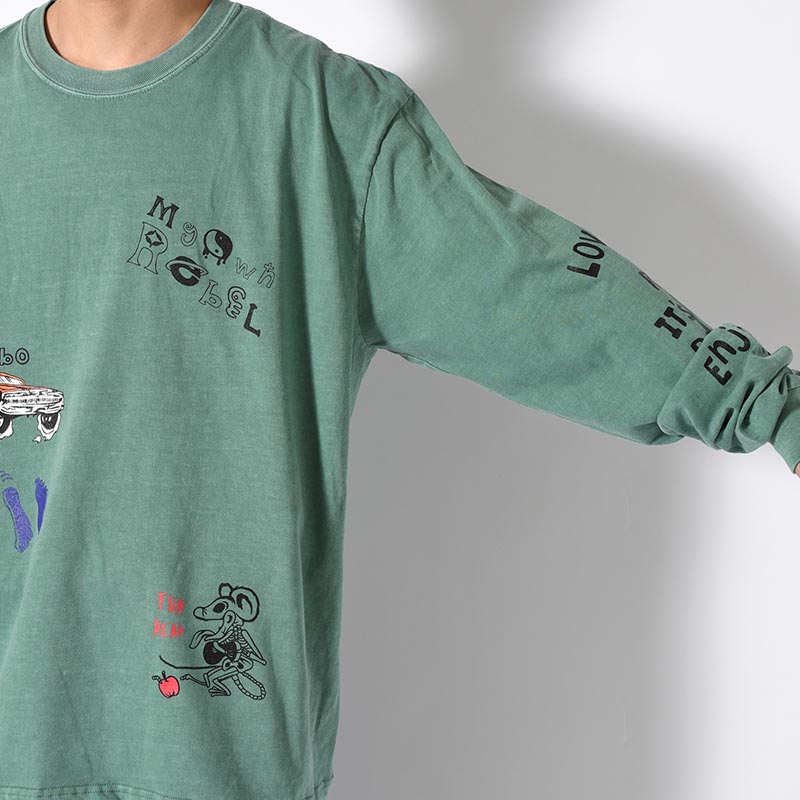 VINTAGE MULTI PRINT L/S TEE -3.COLOR-