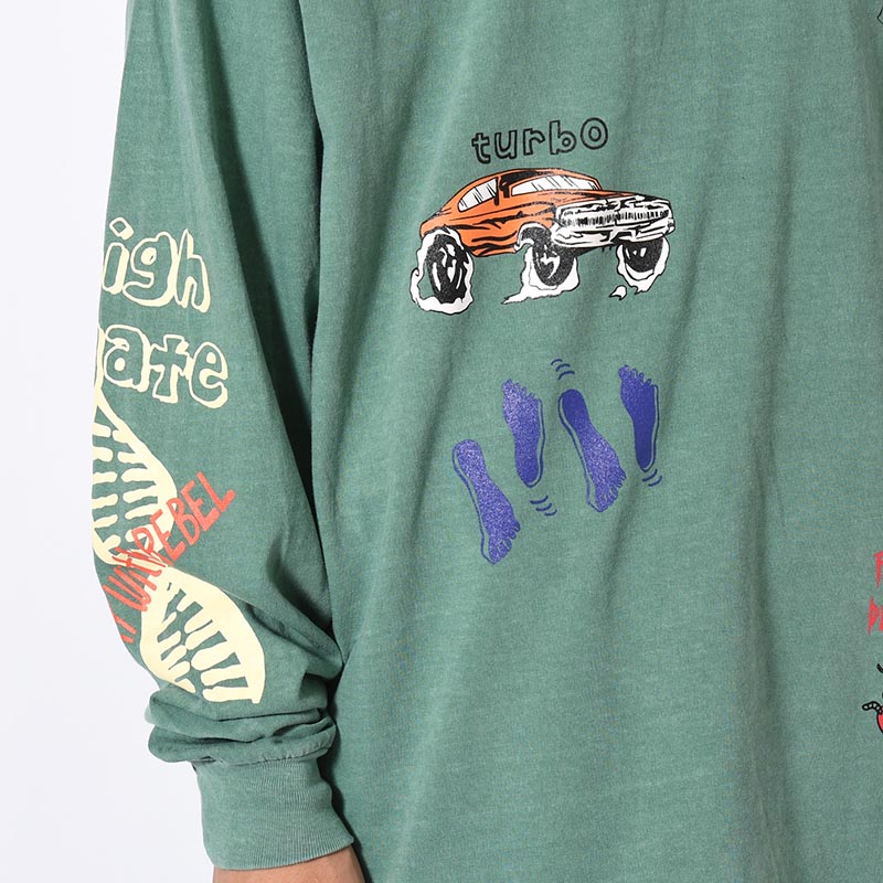 VINTAGE MULTI PRINT L/S TEE -3.COLOR-