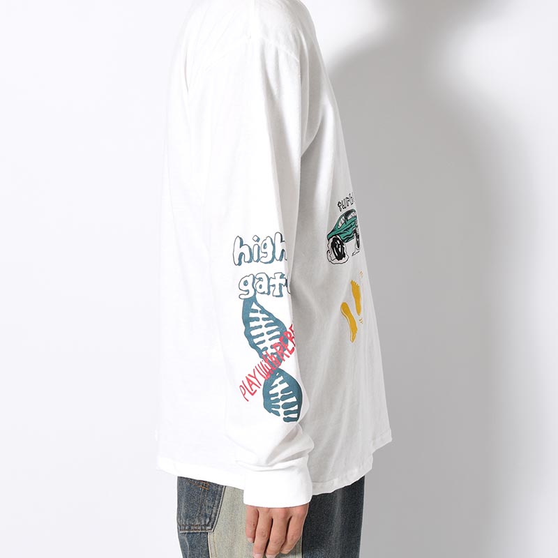 VINTAGE MULTI PRINT L/S TEE -3.COLOR-