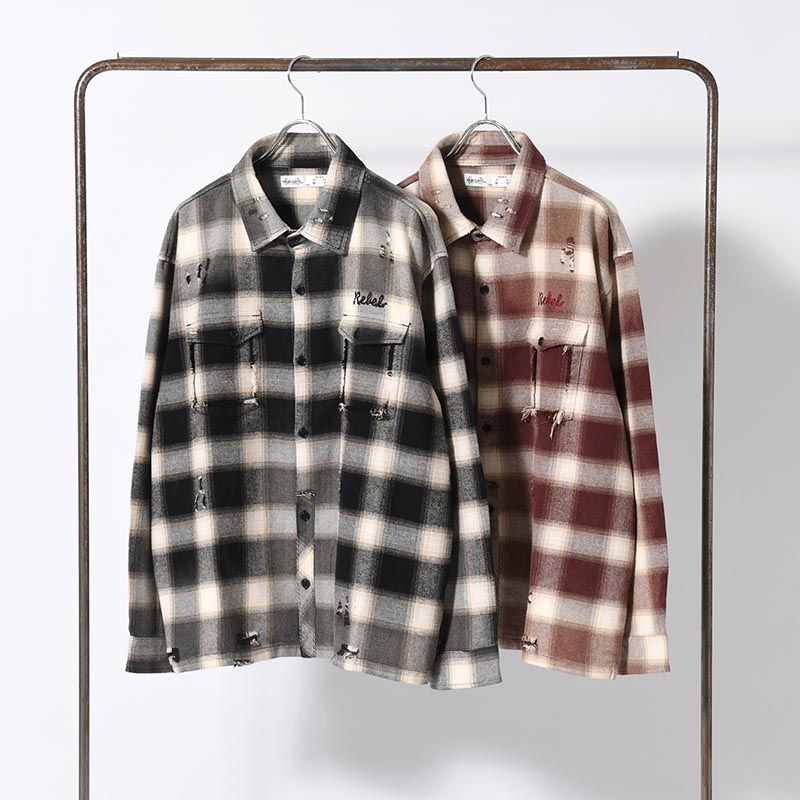 DESTROY CHECK SHIRT -2.COLOR-