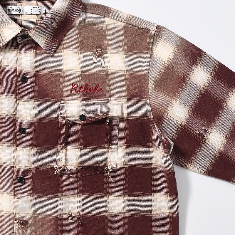 DESTROY CHECK SHIRT -2.COLOR-