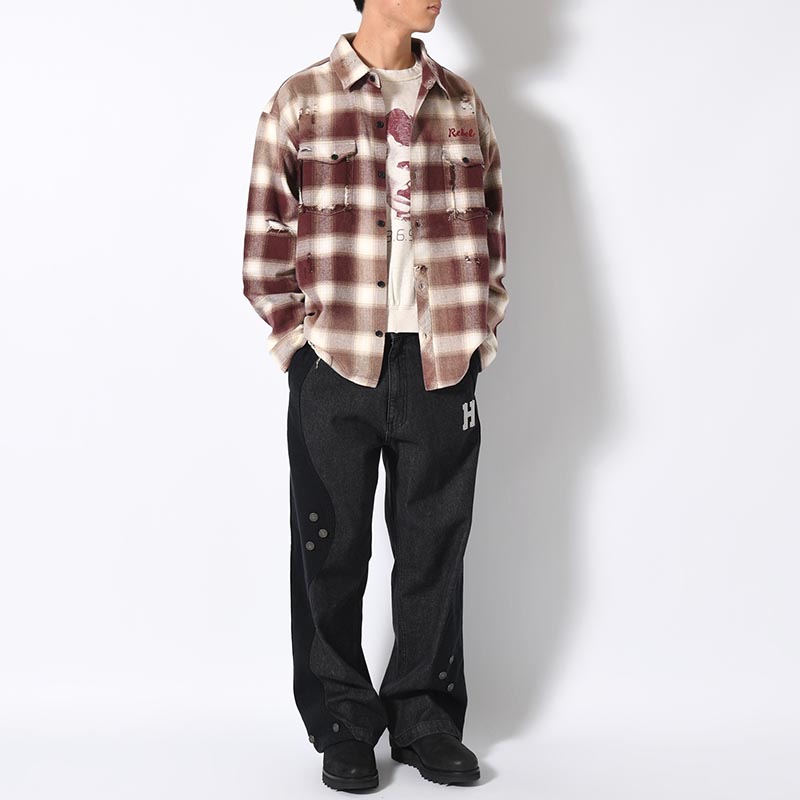 DESTROY CHECK SHIRT -2.COLOR-