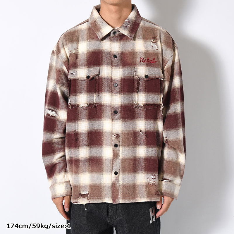 DESTROY CHECK SHIRT -2.COLOR-