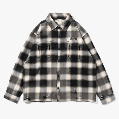 DESTROY CHECK SHIRT -2.COLOR-