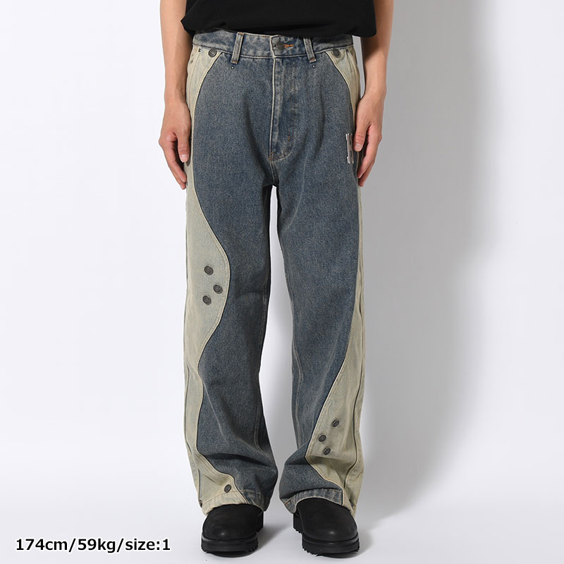 CURVE SWITCHING DENIM PANTS -3.COLOR-