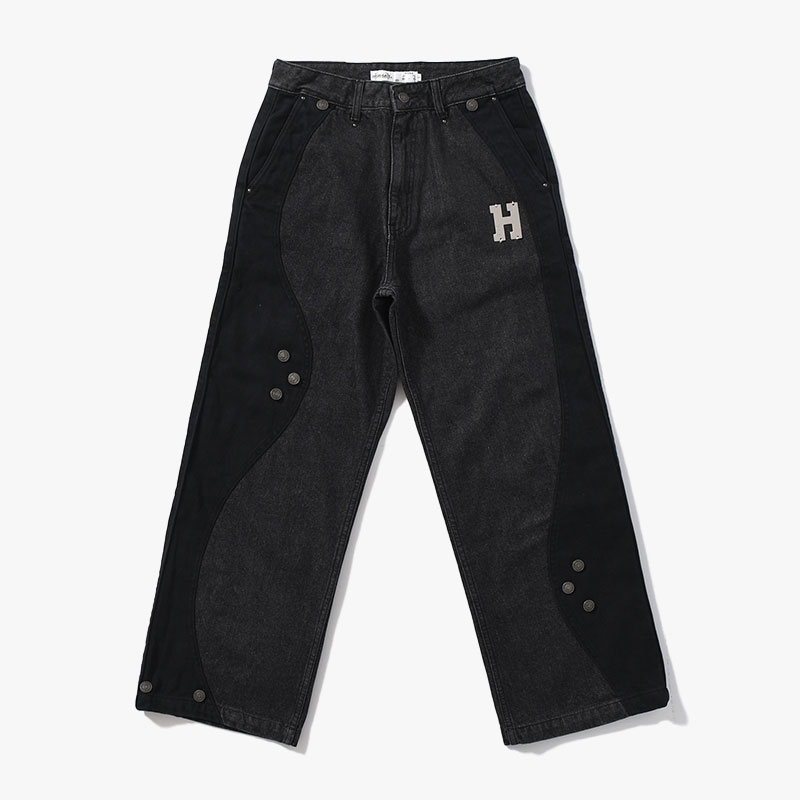 CURVE SWITCHING DENIM PANTS -3.COLOR-(BLACK)