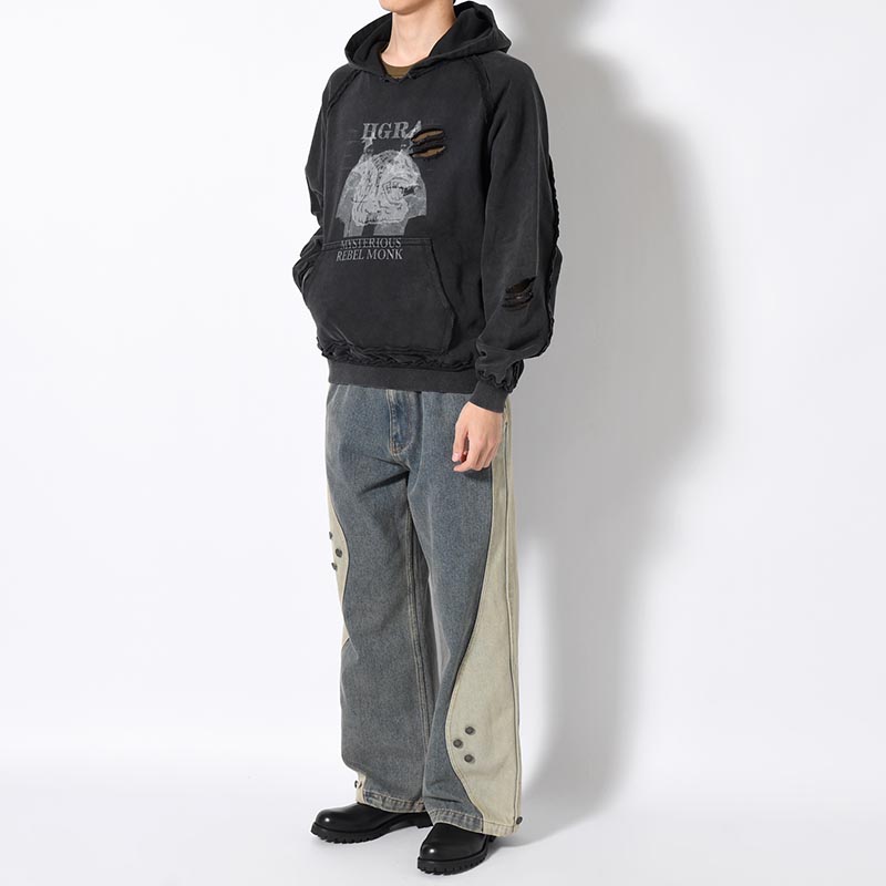 FADE OVERLAP PRINT HOODIE -3.COLOR-