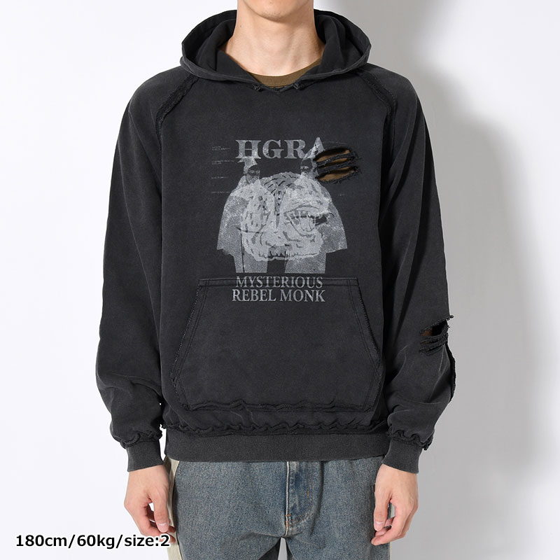 FADE OVERLAP PRINT HOODIE -3.COLOR-