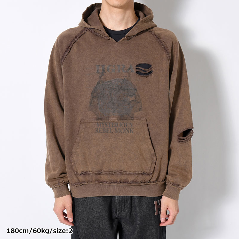 FADE OVERLAP PRINT HOODIE -3.COLOR-