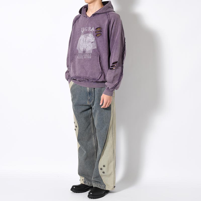 FADE OVERLAP PRINT HOODIE -3.COLOR-