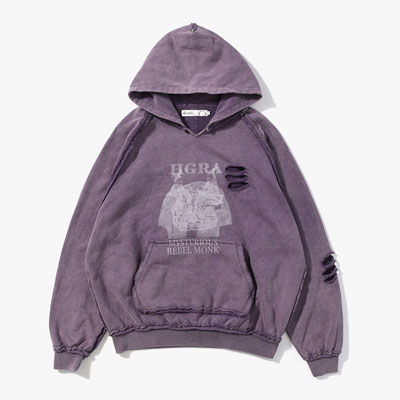 FADE OVERLAP PRINT HOODIE -3.COLOR-