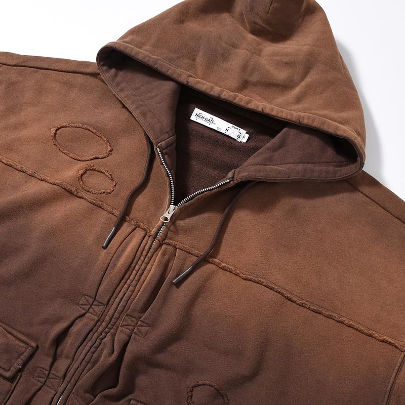 FADE DAMAGE ZIP HOODIE -3.COLOR-