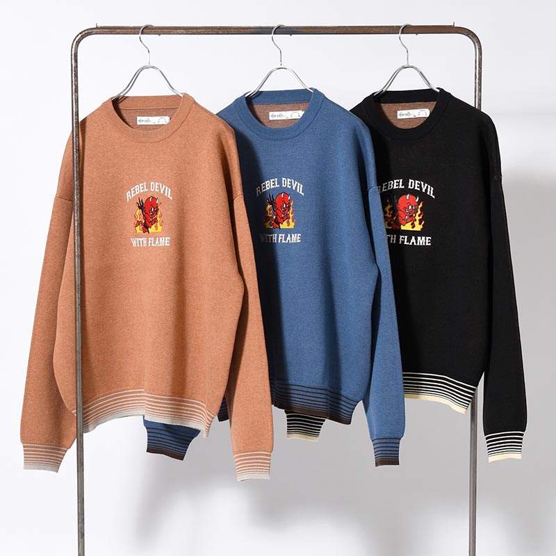 RETRO DEVIL CREW KNIT -3.COLOR-